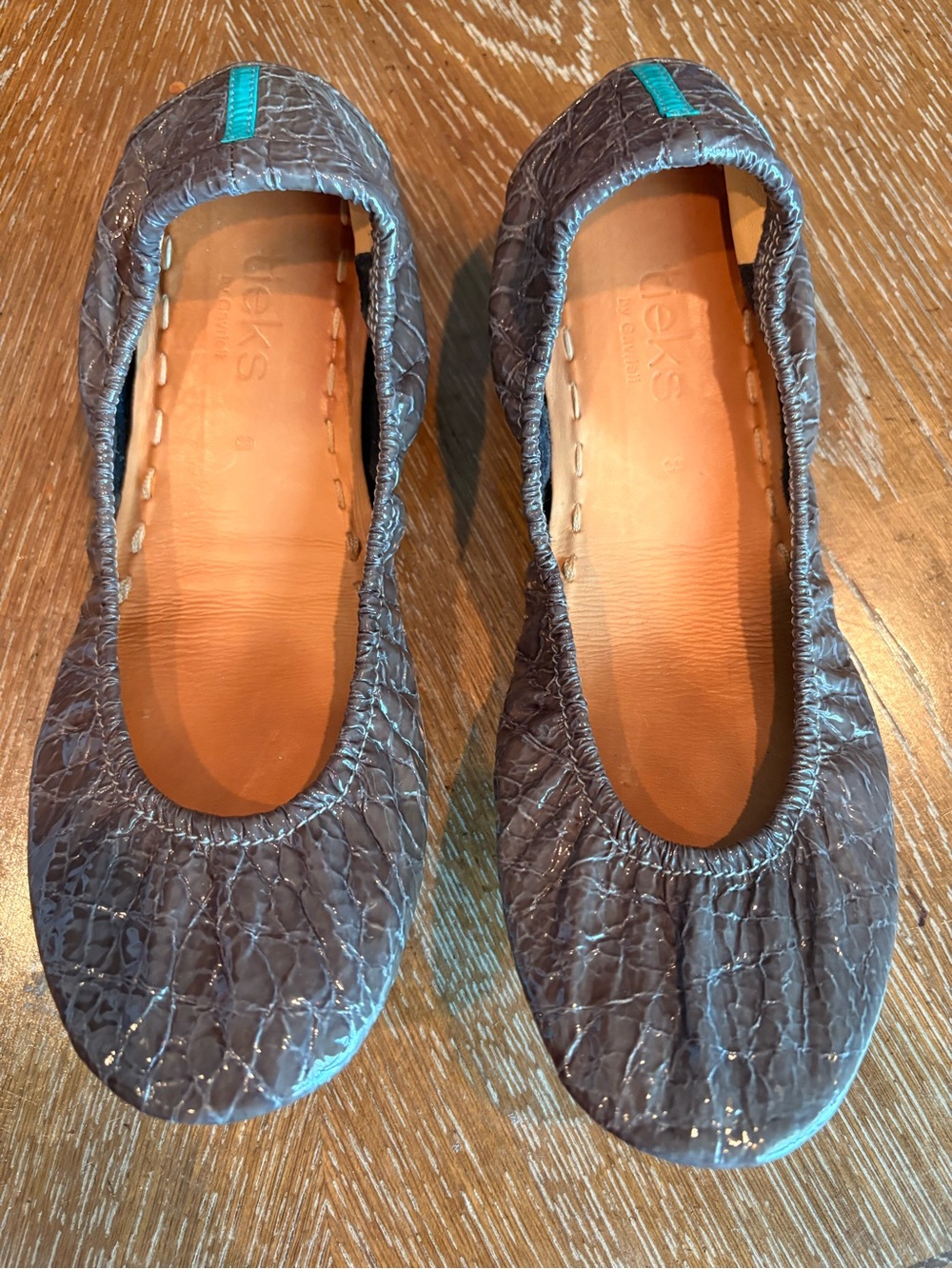 Tieks Slate Grey Croc flats
